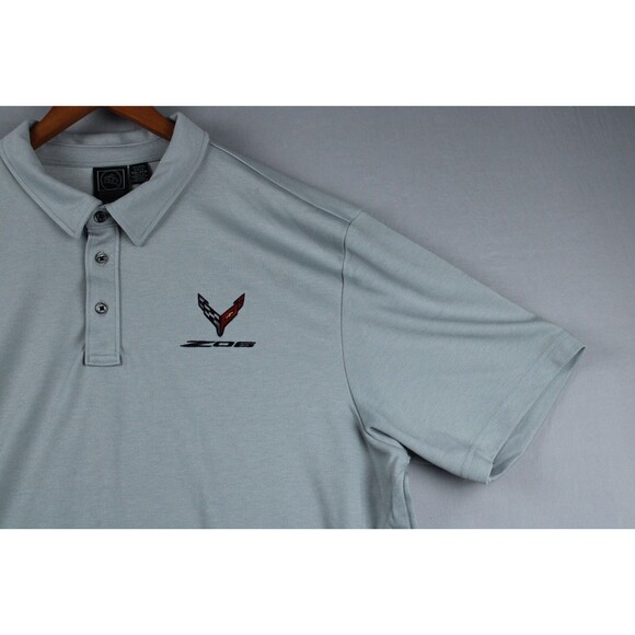 Chevy Corvette Z06 Polo Mens 2XLarge XXL Grey Short Sleeve Golf Shirt Stormtech - Picture 8 of 13